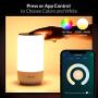 Smart Table Lamp, HugoAi Dimmable Bedside Lamps for Bedrooms, Works with Alexa and Google Home, LED Nightstand Lamp with Shades of White Lights and Vibrant Colors, No Hub Required, Grey