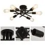 Modern 6 Lights Chandelier, Semi Flush Mount Ceiling Light Fixture Black , Metal Ceiling lamp for Living Room Bedroom Farmhouse Dining Room Modern 6 Lights Chandelier, Semi Flush Mount Ceiling Light Fixture Black , Metal Ceiling lamp for Living Room Bedroom Farmhouse Dining Room