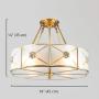 LITFAD Brass Flower Semi Flush Ceiling Light 4 Lights Contemporary Elegant Style Glass LED Ceiling Lamp Modern Ceiling Hanging Light Pendant Lighting for Bedroom Living Room Dining Room Hotel - 18''