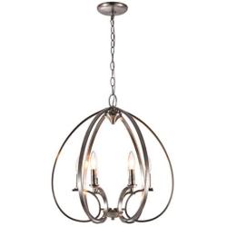 Sunlighting Modern Chandelier, Vanity Pendant Hanging Light for Bedroom, Kitchen, Foyer, Dining & Living Room and Entryway, Satin Nickel Finish