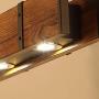 LITFAD Industrial Vintage Linear Island Pendant Light Loft Style Wood and Metal 4 Lights Kitchen Island Lights Ceiling Hanging Light for Dining Room Restaurant Coffee Shop Bar - Brown