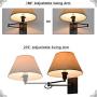 Kira Home Cambridge 13'' Swing Arm Wall Lamp - Plug in/Wall Mount, Opaque Paper Shade, 150W 3-Way + Cord Covers, Black Finish, 2-Pack