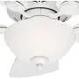 Hunter Fan 34 inch Snow White Finish Ceiling Fan with Painted Cased White Glass Light Kit (Renewed)
