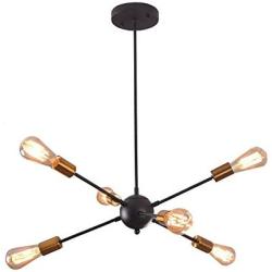 Dellemade Sputnik Chandelier 6-Light Modern Mid-Century Ceiling Light for Living Room, Bedroom, Dining Room
