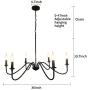 Sivilynus 6 Lights Black Contemporary Chandelier Farmhouse Pendant Ceiling Hanging Light Fixture for Dining Room Living Room Bedromm Foyer Kitchen Island