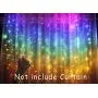LED Rainbow String Curtain Lights with Dimmer Switch, USB Rainbow Fairy Icicle lights for Girls Room, Teen Room, Bedroom Decor, Mermaid & Unicorn Room Décor, Birthday,Party, Christmas Décor,Wall Decor