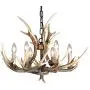 Resin Antler Chandelier ,6 Light Deer Antler Chandelier Vintage Style for Living Room Dining Room Cafe Kitchen Bar Entry etc American Countryside Deer Horn Ceiling Lights BN1055-6(Brown)