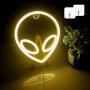 Wanxing Alien Neon Signs LED Neon Wall Sign Warm Neon Lights for Bedroom Kids Room Hotel Shop Restaurant Game Office Wall Art Decoration Sign Party Supply Gift (Yellow)