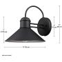 Globe Electric 44165 Sebastien 1-Light Outdoor Wall Sconce, 2-Pack, Black Finish