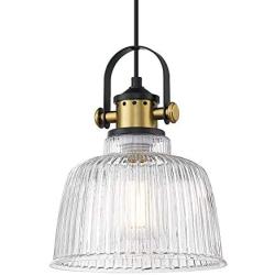 Autelo Modern Pendant Light, 1-Light Hanging Light Fixture with Glass Shade for Kitchen Island Dining Room H3700-1 CL