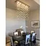 Moooni Modern Rectangular Bubble Chandelier Lighting Pendent Ceiling Light Fixture Glass Bubble Chandelier Lighting for Dining Rooms Living Rooms Staircase L55'' x W11.8'' x H47''
