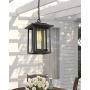 Beionxii Outdoor Pendant Light | Exterior Hanging Lantern, Chain Adjustable, Sand Textured Black with Clear Glass - A197H-1PK