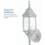 NOMA Four-Sided Outdoor Wall Lantern | Waterproof Outdoor Up-Facing Exterior Light for Front Door, Backyard, Garage, Patio or Décor | White Finish with Bevelled Glass Panels