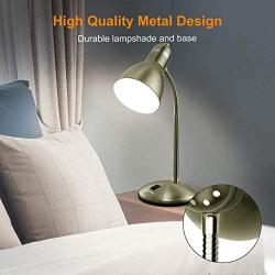 LEPOWER Metal Desk Lamp, Adjustable Goose Neck Table Lamp, Eye-Caring Study Desk Lamps for Bedroom, Study Room and Office (Bronze)