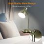LEPOWER Metal Desk Lamp, Adjustable Goose Neck Table Lamp, Eye-Caring Study Desk Lamps for Bedroom, Study Room and Office (Bronze)