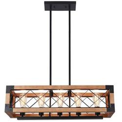 OYI 1 Farmhouse Hanging Fixture Retro Ceiling Light, Brown