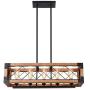OYI 1 Farmhouse Hanging Fixture Retro Ceiling Light, Brown
