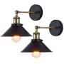 JIGUOOR Wall Sconces Lighting, Vintage Industrial Style Wall Light Indoor and Outdoor Light Fixture Wall Mount Lamp for Farmhouse, Bedroom, Vanity, Living Room, Kitchen, Porch (2 Pack)