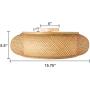 KWOKING Lighting Industrial Handmade Flush Mount Ceiling Light Loft Bamboo Ceiling Light fixtures Rattan Lantern Light 3 Lights Vintage Hanging Light 15.75 inches