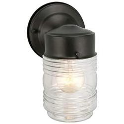 Design House 502195 Jelly Jar 1 Light Indoor/Outdoor Wall Light, Black