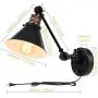 Plug in Wall Sconces Set of 2, PARTPHONER Swing Arm Wall Lamp with Dimmable On Off Switch, Metal Black Vintage Industrial Wall Mounted Lighting Reading Light Fixture for Bedside Bedroom Indoor Doorway