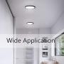 LED Ceiling Light, Black Flush Mount Fixture 12 Inch 24W Daylight White Flat Modern Ceiling Lighting, 3200LM 240W Equivalent Ceiling Lamp for Bedroom, Bathroom, Kitchen, Hallway, .etc.