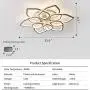 IKK Modern Ceiling Light, 12 Heads Lotus Flower Shape Chandelier, Natural Light 4000K Flush Mount Modern Ceiling Lamp Fixture, 174 Watts, for Living Rooms, Dining Rooms, Bedrooms, Dressing Room