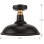 Semi Flush Mount Ceiling Light, Set of 2 12-inch Farmhouse Metal Rustic Lighting Fixture, Antique Brass Mount & Rich-Oil Rubbed Bronze Finish, Industrial Pendant Lights Fixtures for Indoor Outdoor