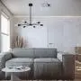 LUVISI 6 Lights Black Chandlers,Sputnik Chandeliers Vintage Mid-Century Ceiling Light Fixture,Industrial Hanging Lamps for Dining Room Bedroom Kitchen Living Room Foyer Hallway