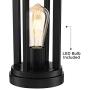 Marcel Modern Industrial Black Table Lamps Set of 2 with Nightlight LED USB Port Linen Shade for Living Room Bedroom - 360 Lighting
