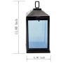 Solar Lantern Lights Metal Sunwind with 30 Warm White LEDs Fairy String Lights Outdoor Decorative Table Lamp (Black-11.4''H)
