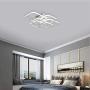 Jaycomey Modern LED Ceiling Light,87W 6 Heads Square Shape LED Ceiling Lights,Cool White 6000K Acrylic Flush Mount Ceiling Lamp for Living Dining Room Kitchen Bedroom(White)