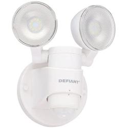 LED Motion Sensor Security Light By Defiant | 180 Degree 180 Degree 2-Head White Outdoor Weatherproof Spot Lights | Bright Lumens |Tool-less Lamp Adjustments