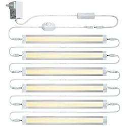 LAMPAOUS LED Under Cabinet Light, Closet Light Bar,Under Counter Kitchen Lighting, Linkable and Dimmable, 12'' Inch 6Pack Kit (Warm White 3000K)