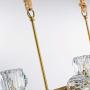 APBEAM Crystal Gold Chandelier Hanging Linear Pendant Light Modern for Dining Room Living Room Kitchen Island Over Table 8-Lights