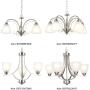 VINLUZ 5 Light Contemporary Chandeliers Brushed Nickel Modern Light Fixtures Ceiling Hanging Industrial Pendant Lighting for Foyer Bedroom Dining Room Bathroom