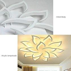 LED Ceiling Light Chandelier Flower Metal Acrylic Ceiling Lamp Fixture for Dining Room Bedroom Cafe Bar Corridor Hallway Entryway Passway Decoration (Dimmable-75W+15 Head)