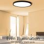LED Ceiling Light, Black Flush Mount Fixture 12 Inch 24W Warm White Flat Modern Ceiling Lighting, 3200LM 240W Equivalent Ceiling Lamp for Bedroom, Bathroom, Kitchen, Hallway, .etc.