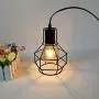 Qamra Iron Art Pendant Lighting, Vintage Industrial Farmhouse Geometry Cage Hanging Ceiling Light Fixtures for Kitchen Island Dining Room Living Room Hallway Bedroom Entryway (Black)
