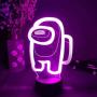 Furnite 3d Illusion Night Light Among Game Table Lamp Usb Powered 7 Colors Led Lights with Touch Switch for Kids Gifts Bedroom Decoration