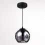 MAMEI Modern Grey Glass Globe Pendant Light Fixture with Crystal Drop D7.8'' for Island and Dinning Room