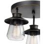 Globe Electric Nate 3 Oil Rubbed Bronze Semi-Flush Mount Ceiling Light with Clear Glass Shades 60879