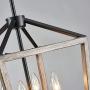Saint Mossi Antique Bronze Oaky Painted Chandelier with 4 Lights,Metal Island Lighting,Farmhouse Industrial Country Pendant Light Fxiture for Living Room,W12''xH60'' with Adjustable Rods