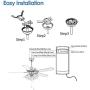 YEELED Light 42 Inch Invisible Reversible Ceiling Fans with 3 Changing Light Color Retractable Ceiling Fan Chandelier with Remote Control for Indoor Living Room Bedroom Dining Room Ceiling Light Kits with Fans (42 Inch, Gold-01)