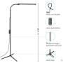 Floor Lamp, Floor Lamp for Living Room Bedrooms, Ebest Torchiere Floor Lamp, LED Reading Floor Lamp with Dimmer (Metallic Black)