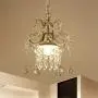BAYCHEER Swirling Chandelier Victorian Iron 1 Light Lamp with Draping Crystal Drops Pendant Antique Gold Bell Dining Table Ceiling Hanging Light for Kitchen Island Dining Room Bathroom Bar