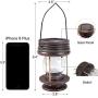 Hanging Solar Lights Outdoor - 2 Pack Solar Powered Waterproof Landscape Lanterns with Retro Design for Patio, Yard, Garden and Pathway Decoration ( Warm Light )