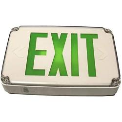 Ciata Lighting Green LED Compact Outdoor Exit Sign for Wet Location with Battery Backup