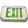 Ciata Lighting Green LED Compact Outdoor Exit Sign for Wet Location with Battery Backup