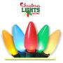 CHRISTMAS LIGHTS FACTORY - C9 - Multi Color - Super Bright LED Frosted Bulbs - 25 Bulbs ONLY - Commercial Grade - Dimmable - Indoor & Outdoor. Be a Beacon of Holiday Spirit, Joy.